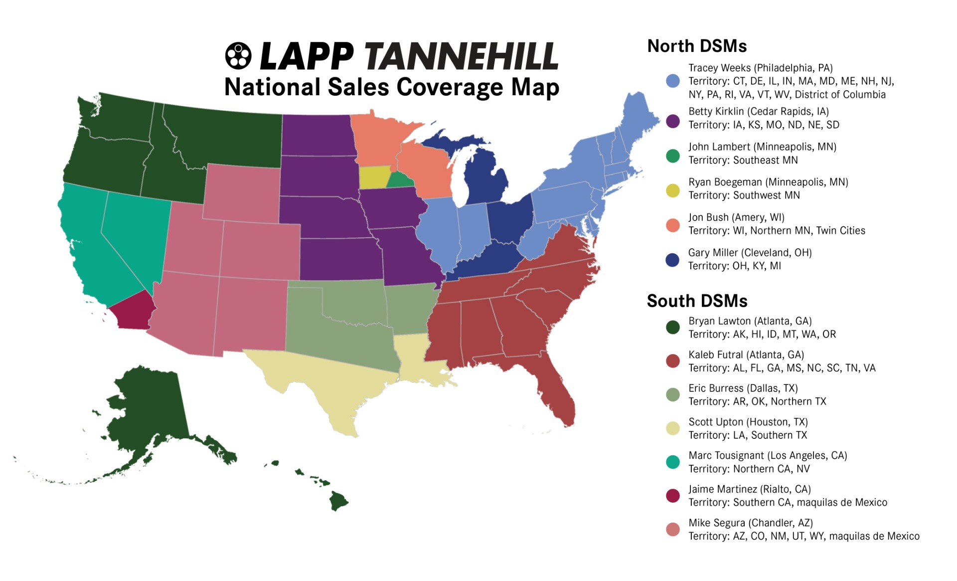 LAPP Tannehill Sales Territory Map